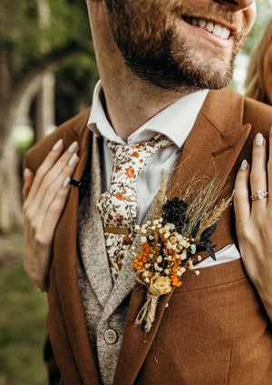 Terracotta Floral Tie