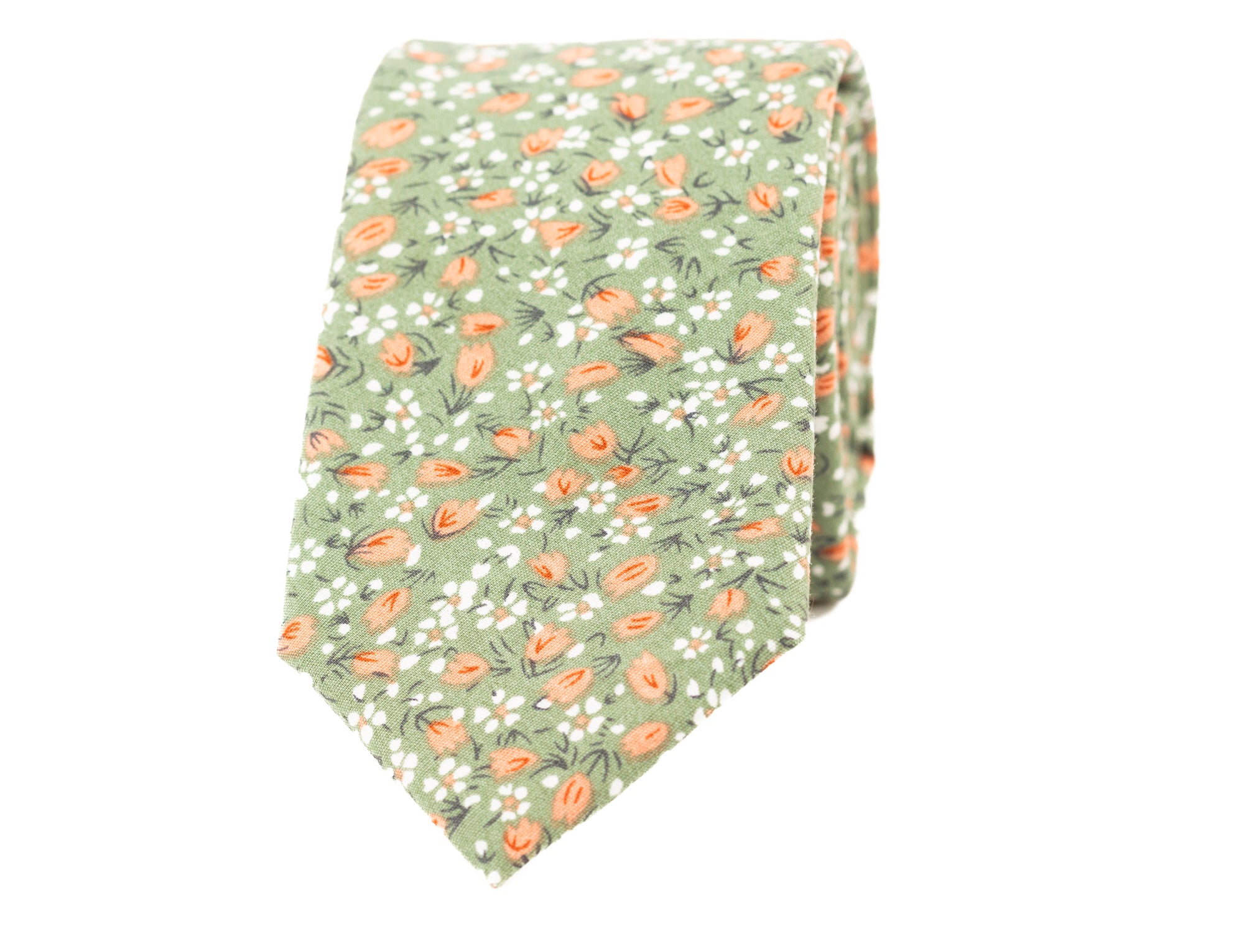 Sage floral tie