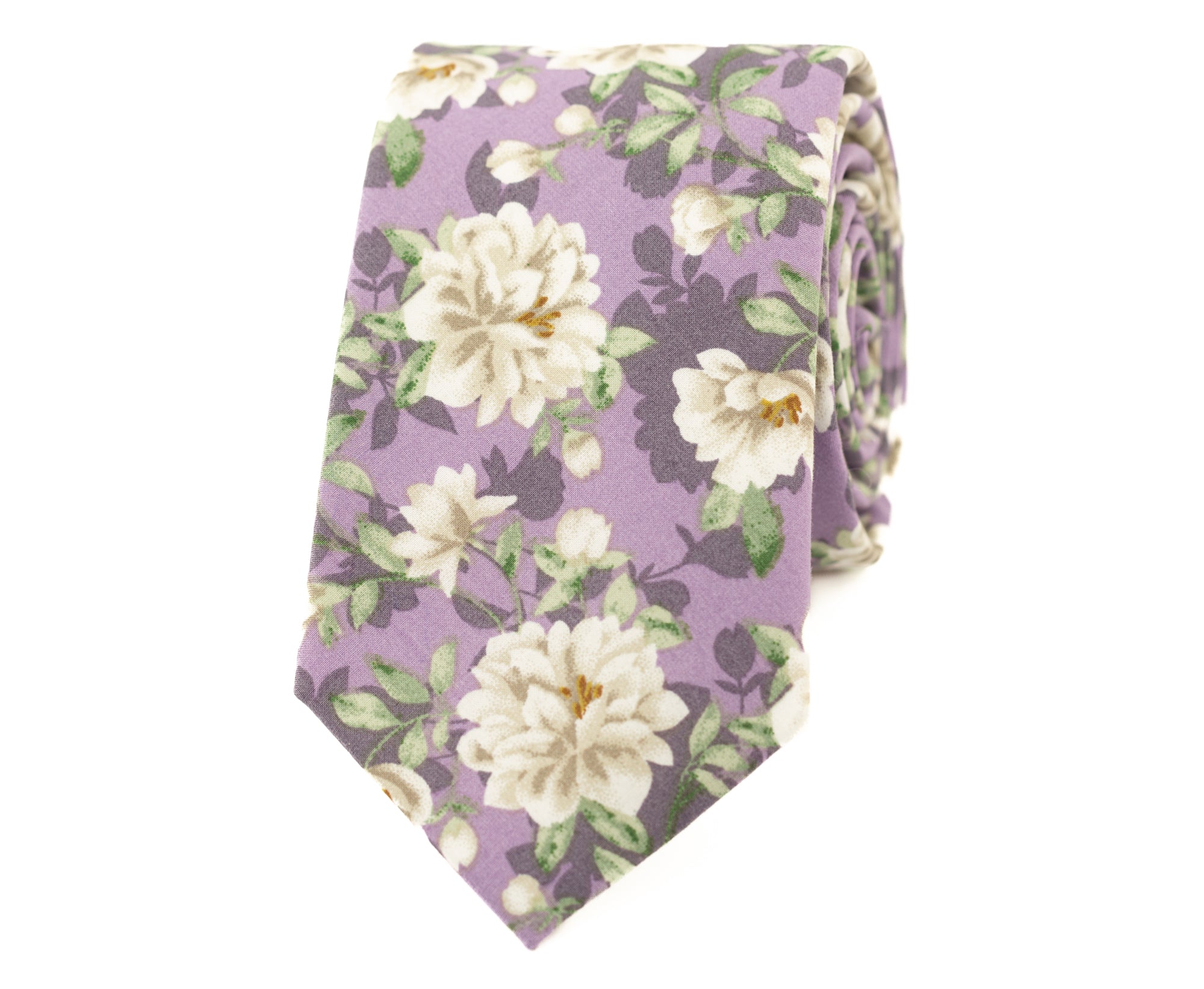 Purple peony floral tie