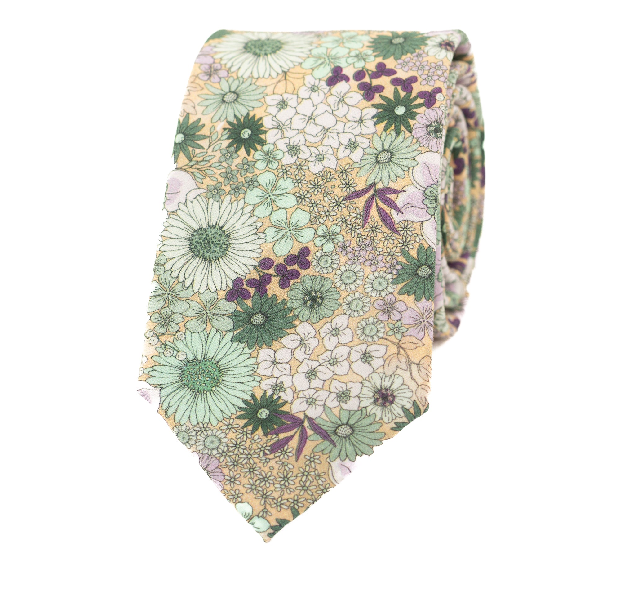 Sage lavender floral tie