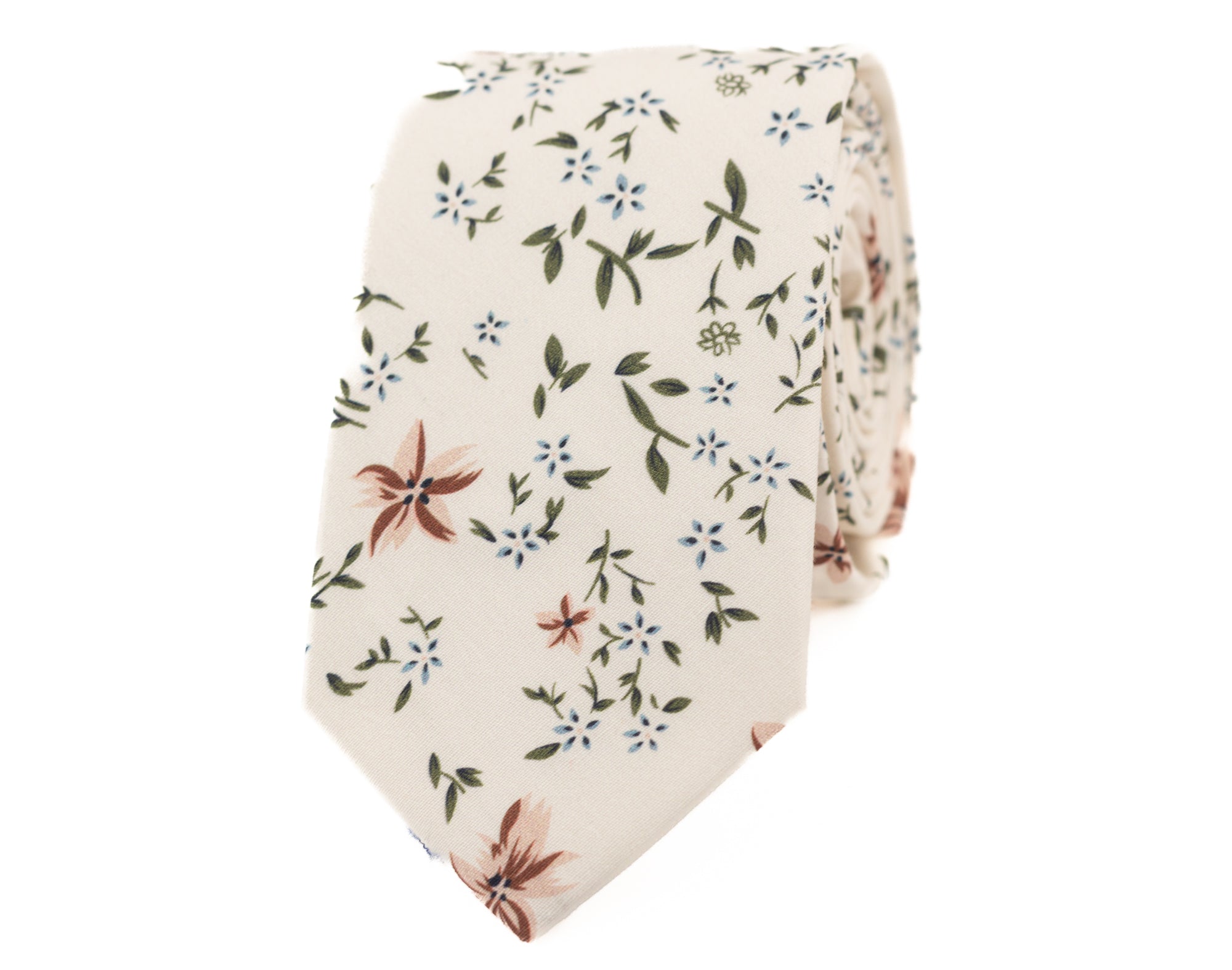Cream and sage floral Tie