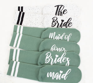 Sage Green Bridesmaids Grip Socks