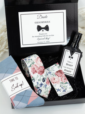 Dusty Rose & Dusty Blue Groomsmen Gift Box