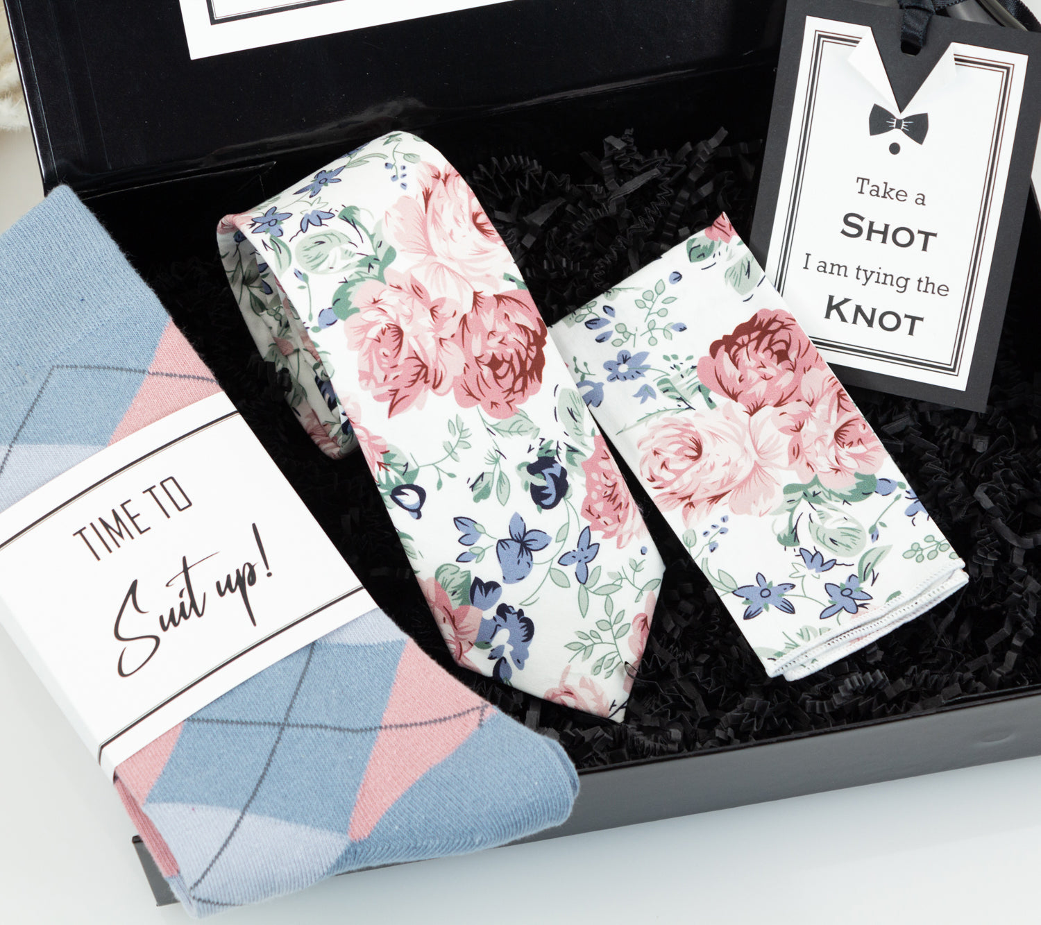 Dusty Rose & Dusty Blue Groomsmen Gift Box