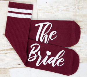 Burgundy Bridesmaids Grip Socks