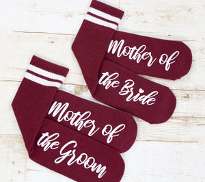 Burgundy Bridesmaids Grip Socks