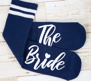 Navy Bridesmaids Grip Socks: