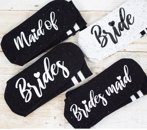 Black Bridesmaids Grip Socks