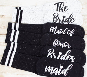 Black Bridesmaids Grip Socks