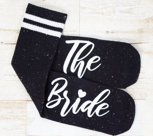 Black Bridesmaids Grip Socks