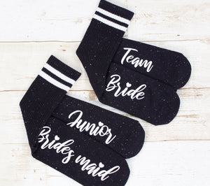 Black Bridesmaids Grip Socks