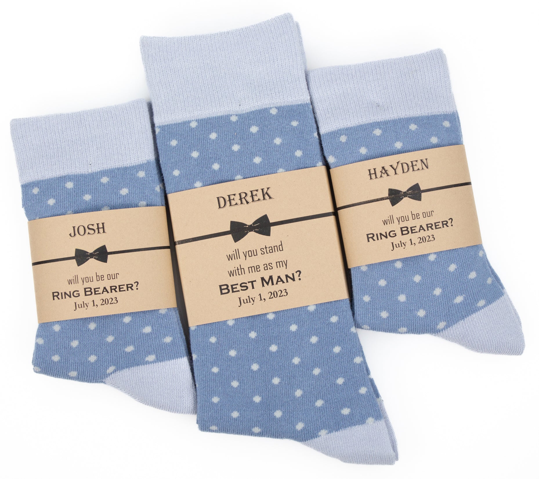 Dusty Blue & Grey Polka Dot Socks