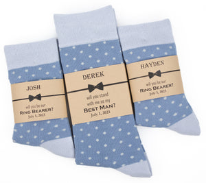 Dusty Blue & Grey Polka Dot Socks