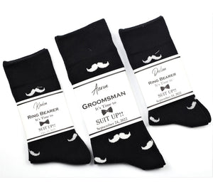 Black & White Mustache Socks