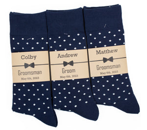 Navy & Ivory Polka Dot Socks