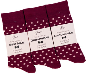 Burgundy & Blush Polka Dot Socks